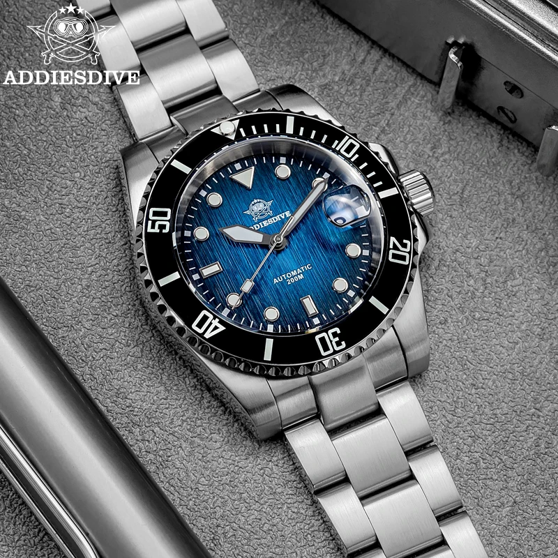 ADDIESDIVE Men's Automatic Dive Watch NH35A Movement Waterproof Watches Sapphire Glass Ceramic Bezel Luminous Wristwatch AD2078