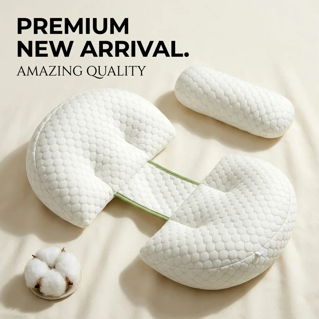 Pregnancy Pillow for Side Sleeping Adjustable Cooling Maternity Wedge for Waist and Belly Support