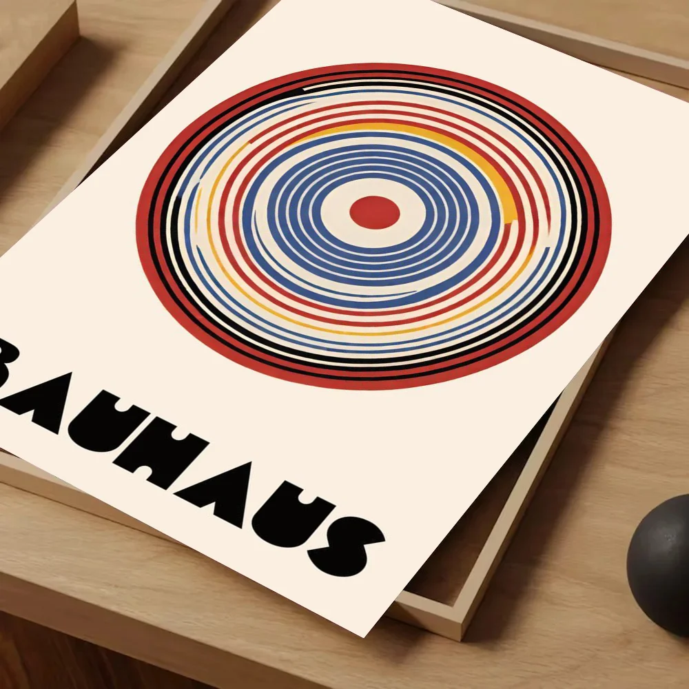 1pc Bauhaus Poster Self-adhesive Art Waterproof Paper Sticker Coffee House Bar Room Wall Decor