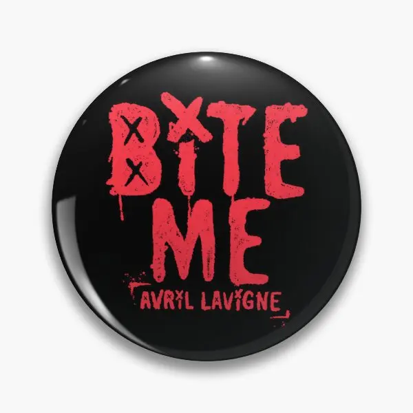 Avril Lavigne Merch Bite Me Shirt Soft Button Pin Collar Creative Hat Jewelry Decor Lover Metal Badge Women Brooch Gift Cute