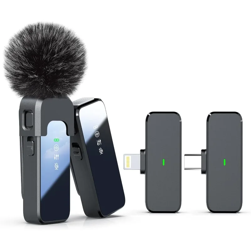 

18-часовой срок службы батареи и беспроводной петличный микрофон USB Type-C для записи видео, видеоблогов, потоковой передачи