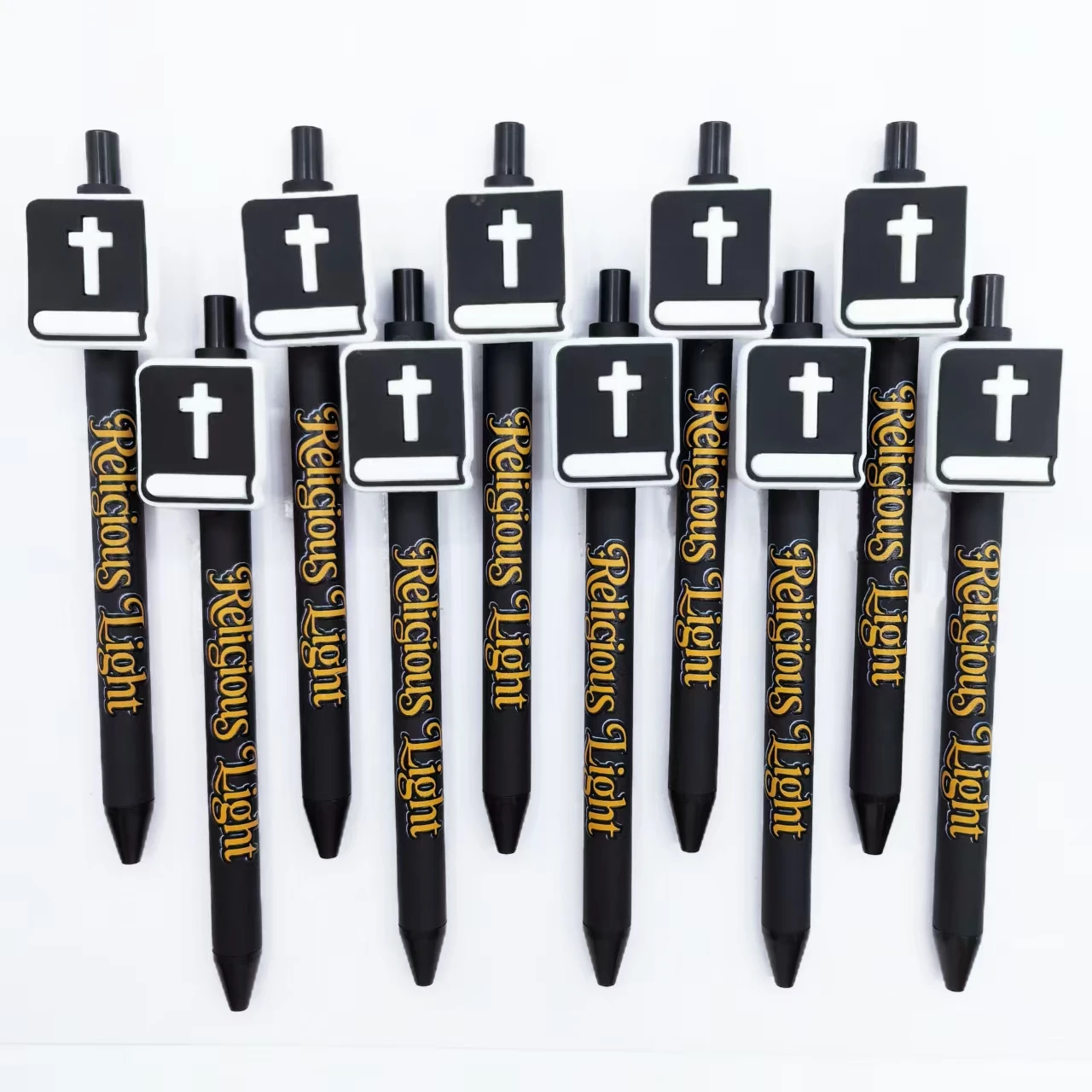 

10 шт., шариковые ручки с принтом религиозной серии, креативные ручки для письма «Иисус Спаситель», религиозный свет, культурные и креативные подарочные ручки