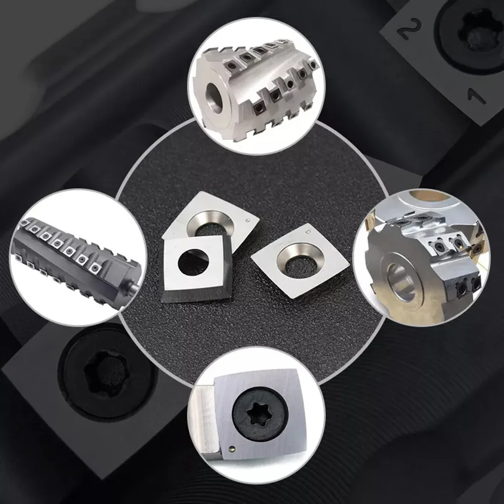 Indexable Carbide Inserts with Screws and Wrench Designed for Woodworking Tool Heads 10 Pieces in Plastic Container