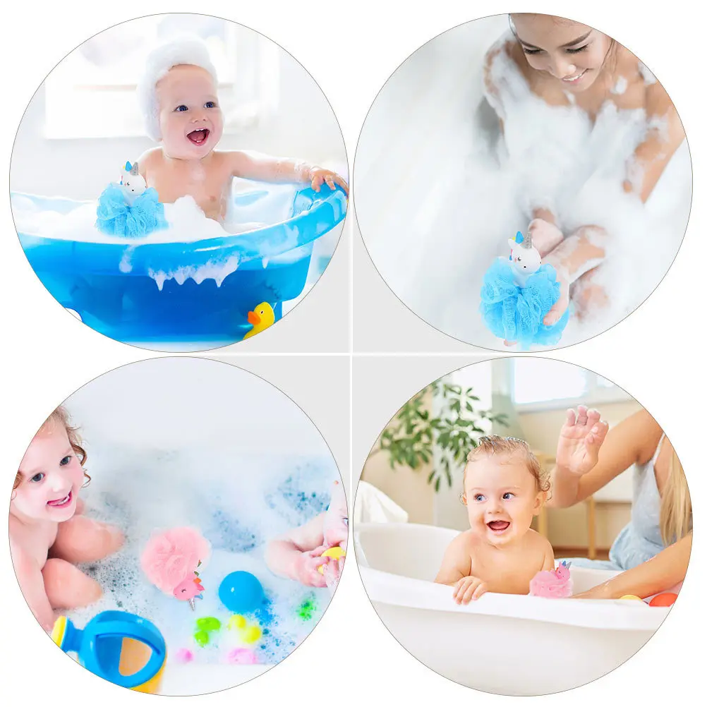 

2pcs Bath Scrubber Balls Premium Pe Pvc Thick Soft Body Shower Exfoliating Tool For Kids Quick Dry Bathroom Supply