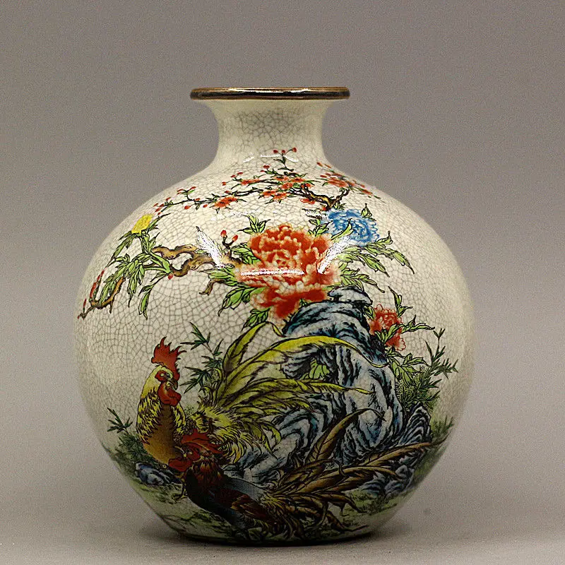 

Qing Dynasty Qianlong Year Pink Glaze Wealth and Auspicious Apple Bottle Antique Style Porcelain Flower Arrangement Ornament Ant