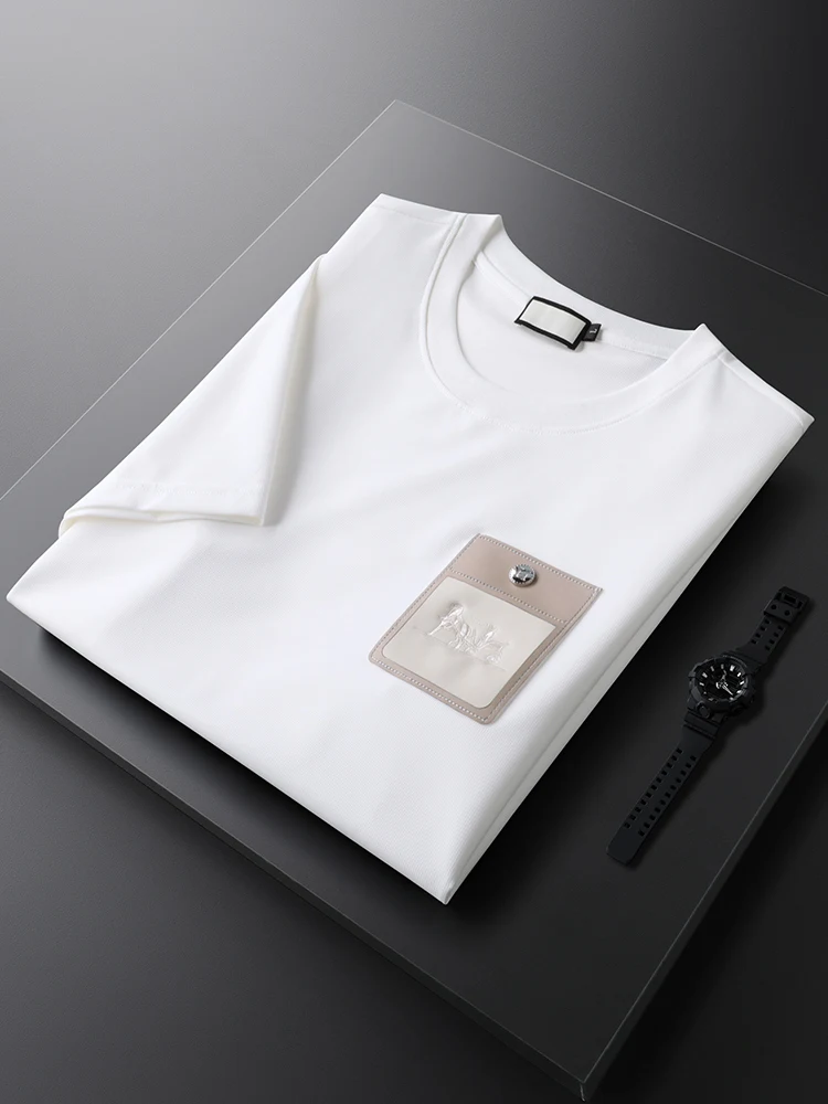 

Легкая мужская белая тонкая спортивная футболка с коротким рукавом, летняя, мягкая, удобная, повседневная, универсальная