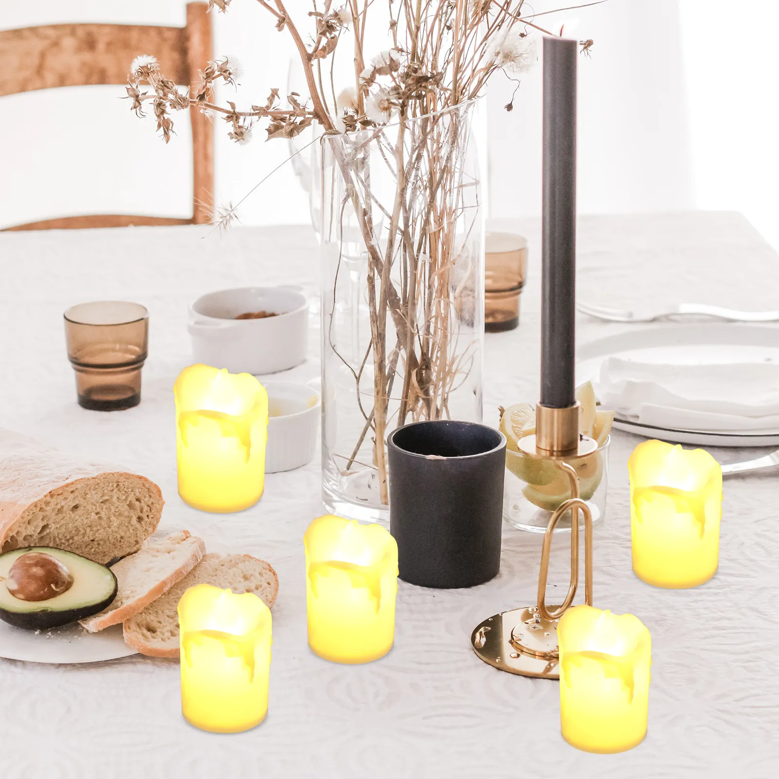 24Pcs LED Electronic Light Compact Size Flameless Lamps Battery Operated Romantic Festival Party Table Decor