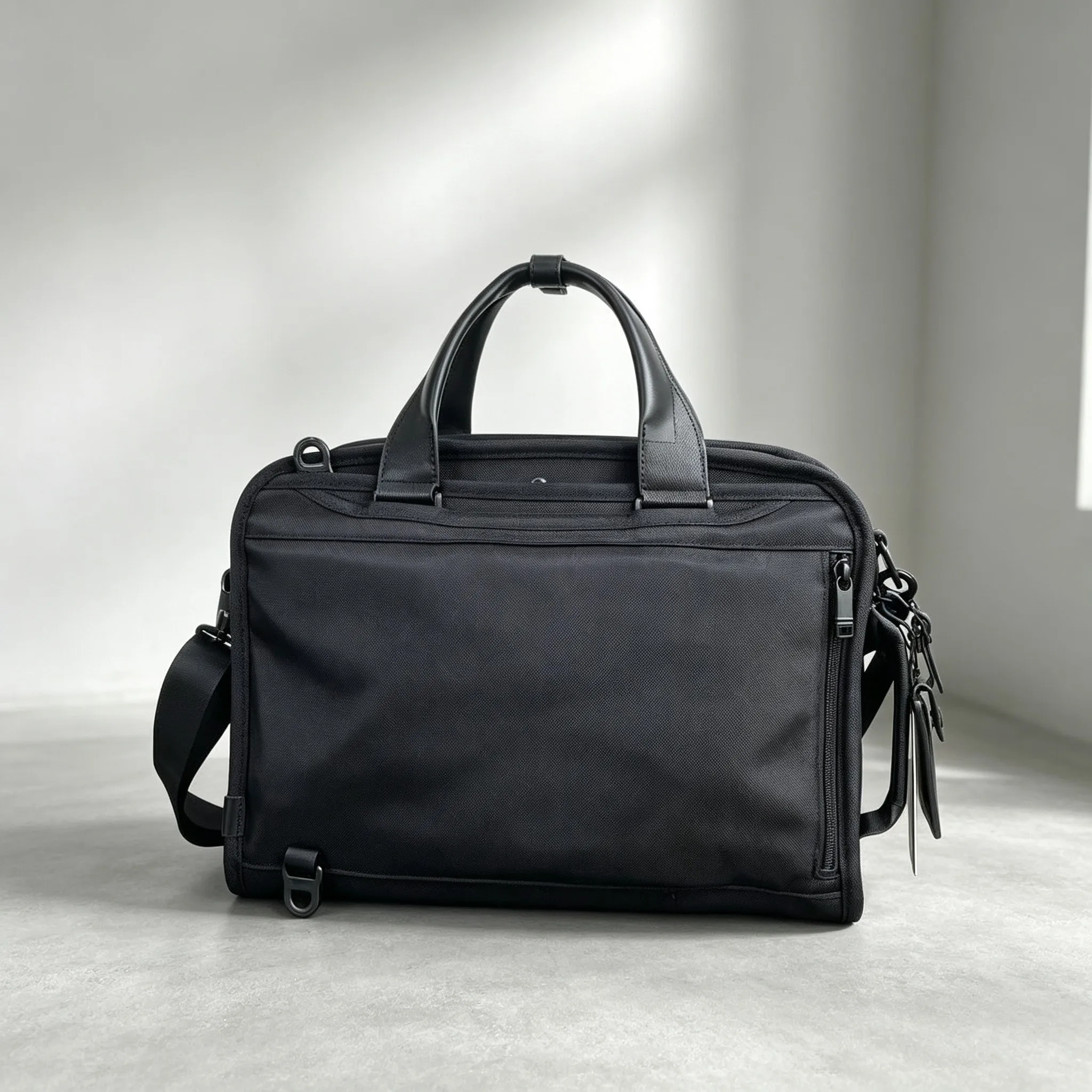 Men’s Classic Business Briefcase, Multi-purpose Backpack Handbag with Detachable Crossbody Shoulder Strap