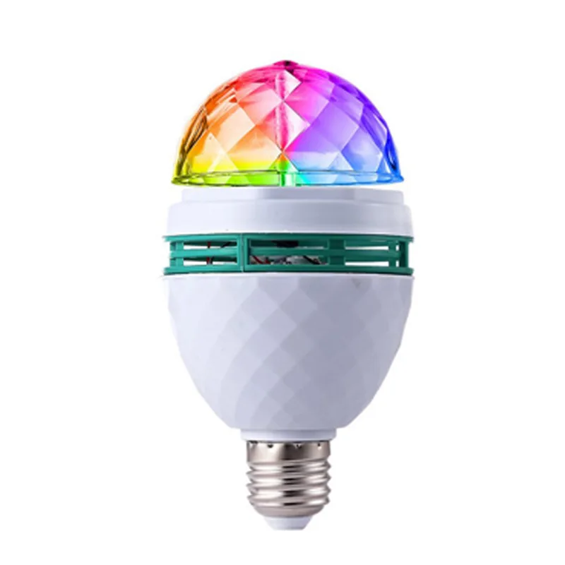 Led Colorful Rotating Light Crystal Small Magic Ball Stage Light Flash Light Small Bulb Light Home KTV Color Changing Light