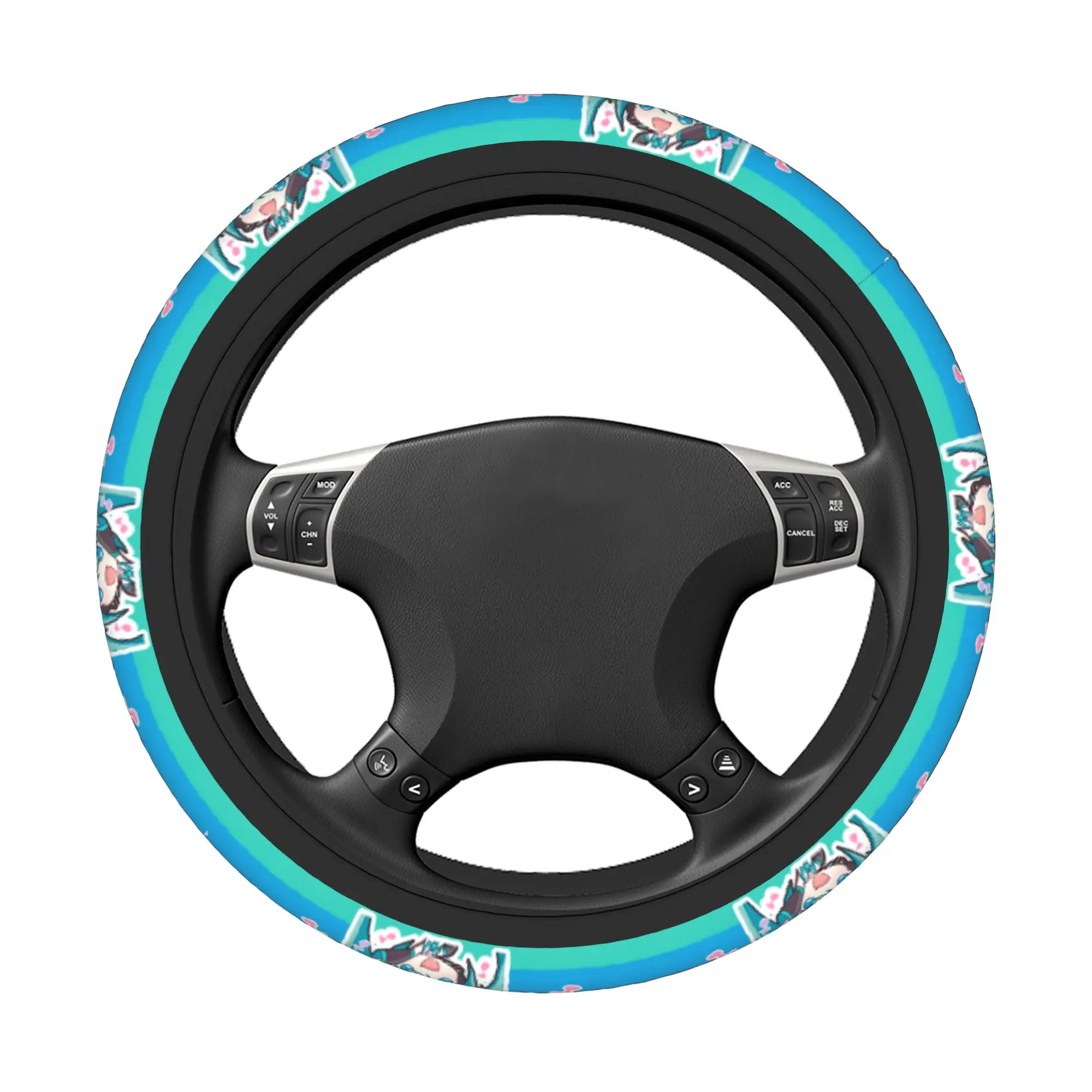 Car Steering Wheel Covers Hatsune Miku Anti-slip Anime Braid On The Steering Wheel Cover Car-styling Fashion Car Accessories