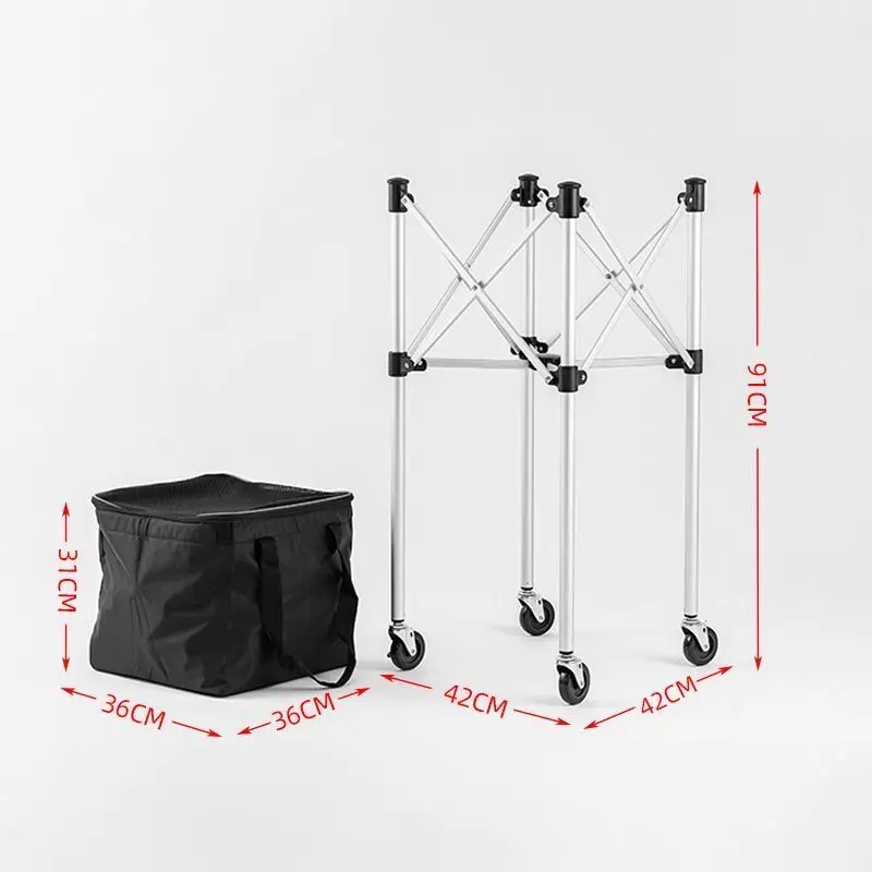 Foldable Tennis Coach Car Large Capacity Tennis Picking Basket Movable Balls Collection Baskets Portable Sports Accessories view 3