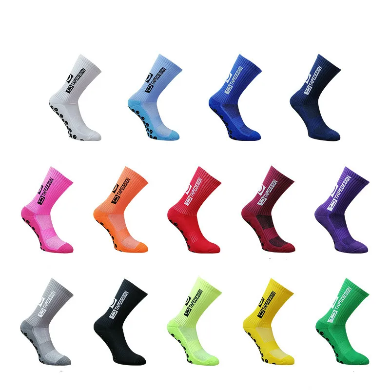 Colori TC Socks 14 Round Silicone Football Unisex ventosa Grip calzini da calcio antiscivolo calzini Sport calzature Outdoor