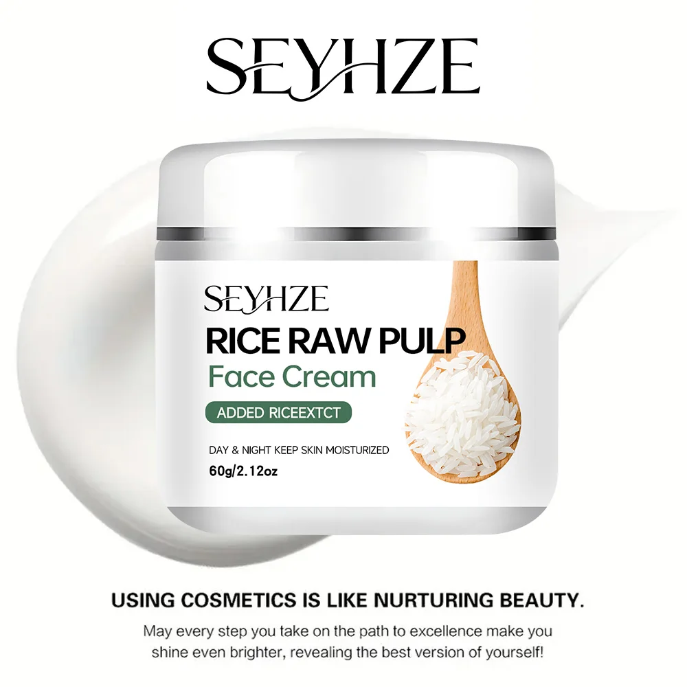 SEYHZE Rice Ferment Moisturizing Cream - Rich in Ceramides Collagen & Retinol for Deep Hydration Brightening & Firming Suitable