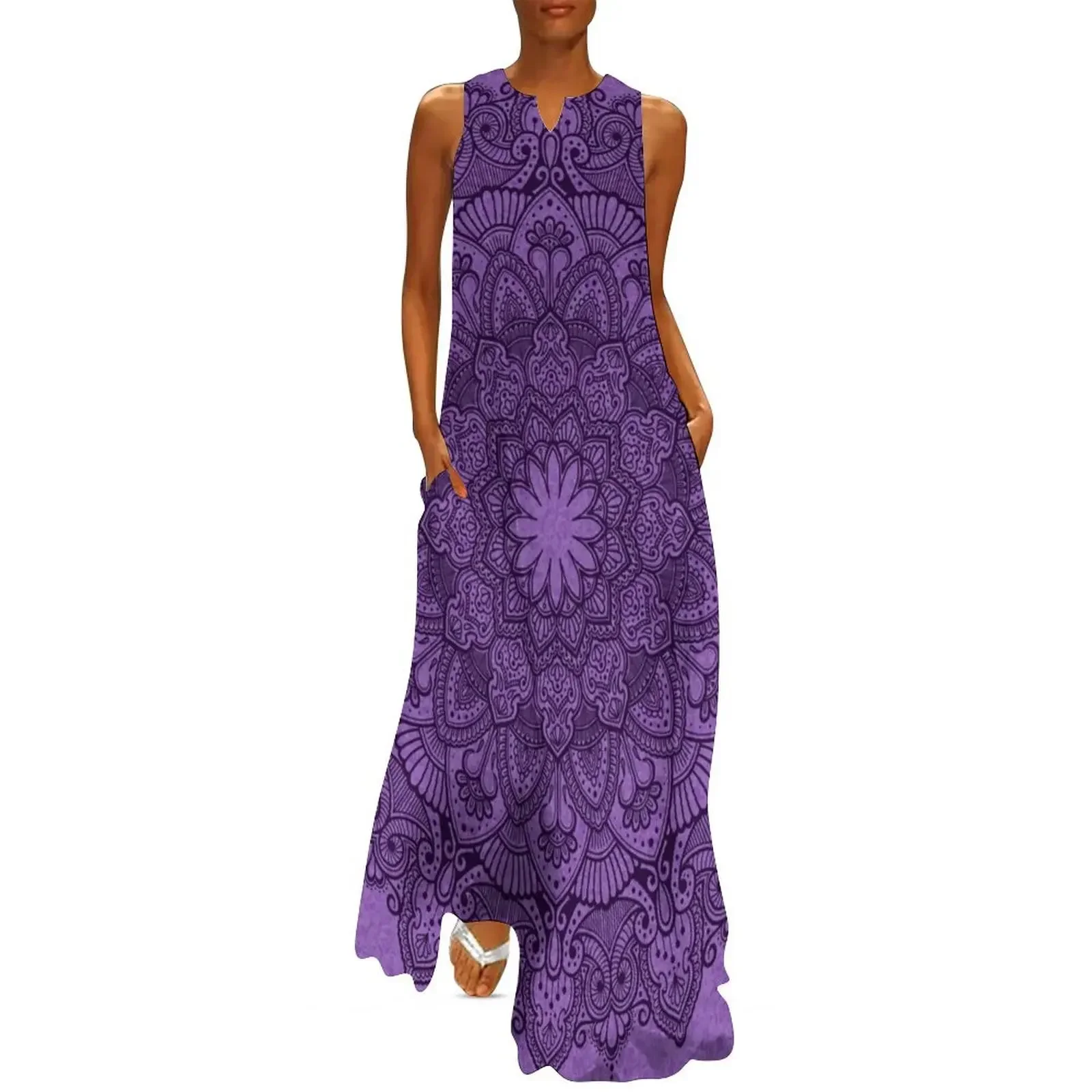 

Mandala Deep Purple Long Dress Casual dresses prom clothes Dress for pregnant women dress summer 2025 women