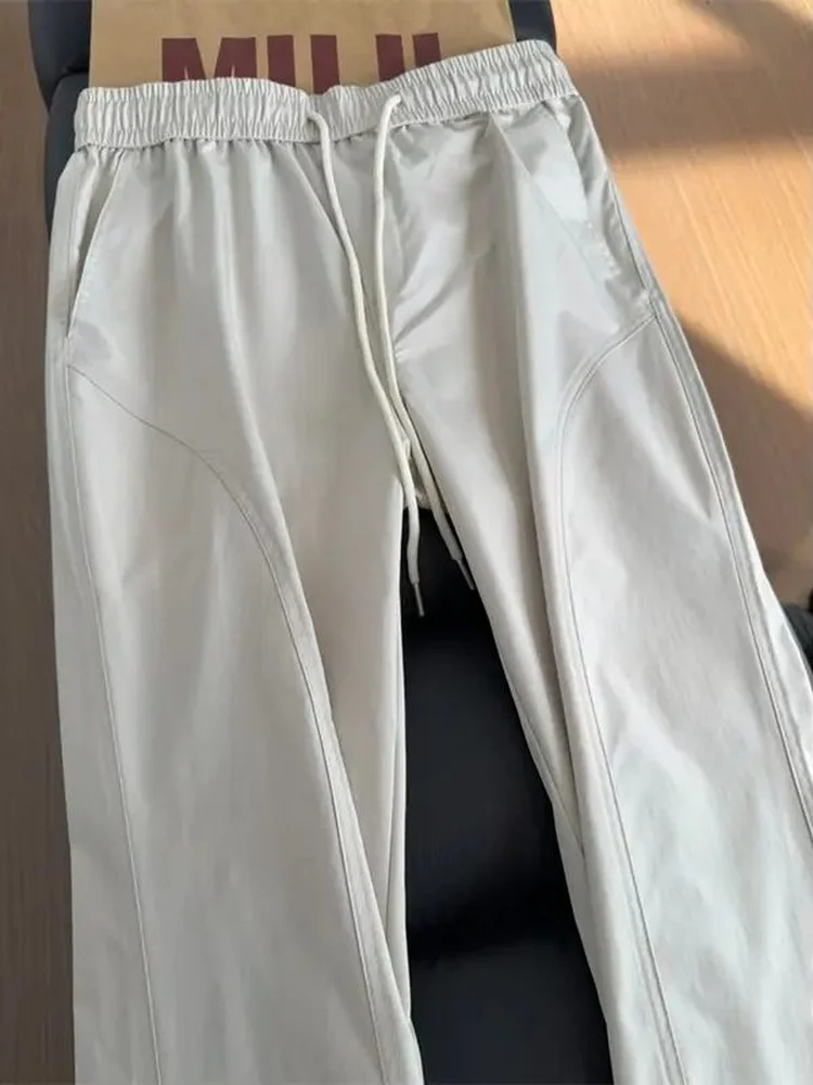 Lightweight Ice Silk Three-Proof Soft  Cargo Pants Men's Summer Straight Leg Casual Trousers Loose Fit Straight Cut