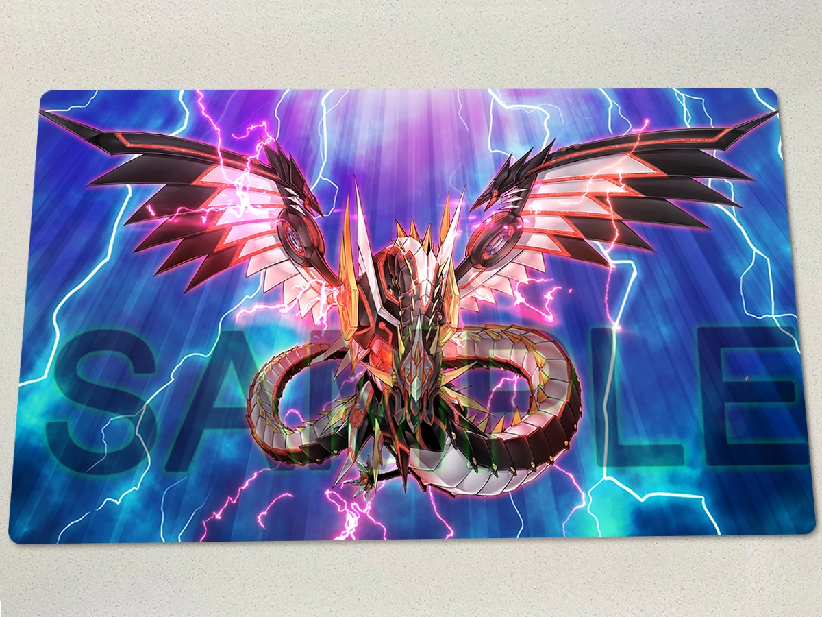 

YuGiOh Cyber Dragon Infinity Playmat TCG CCG Mat Board Game Duel Pad Trading Card Game Mat Rubber Gaming Mouse Pad Free Bag
