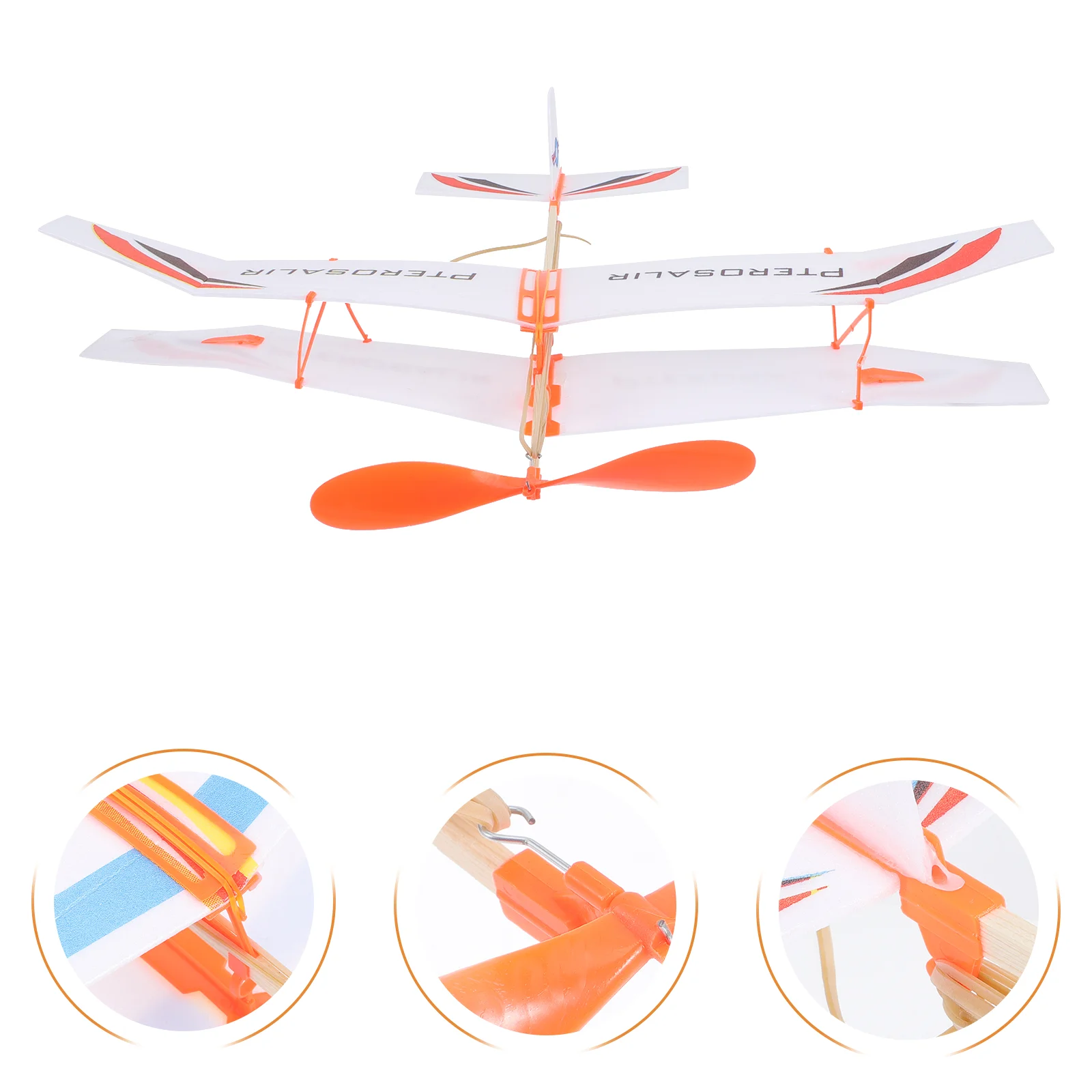 3 Pcs Rubber Band Biplane Child Childrens Toys Flying Helicopter Foam Airplanes Glider DIY Models