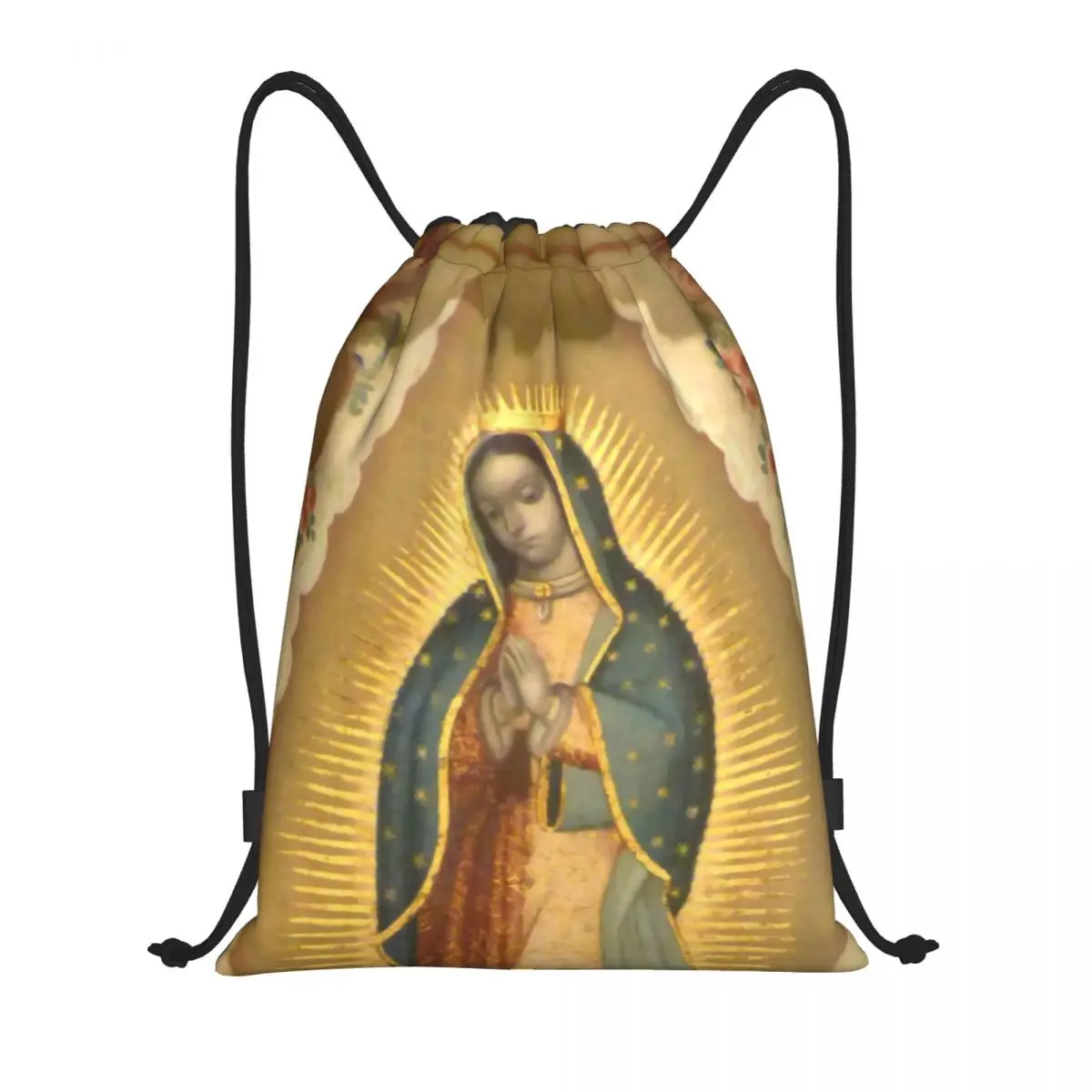 Mochila leve com cordão, Virgem de Guadalupe, Gym Sports Sacks para viajar, Drawstring Bags