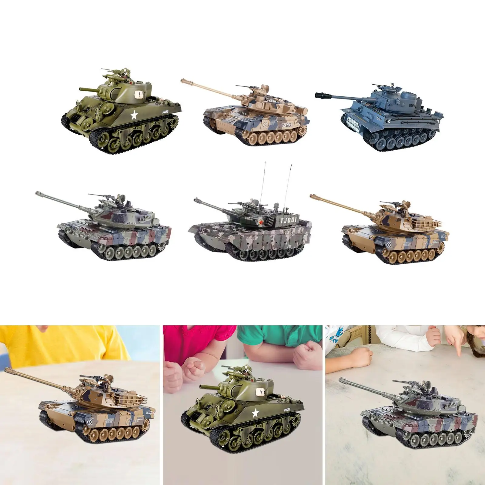 RC Tank Rotating Turret Water Ball Realistic All Terrain RC Tank RC Vehicle Toys for Sand Boys Girls Slopes Mud Kids Adults