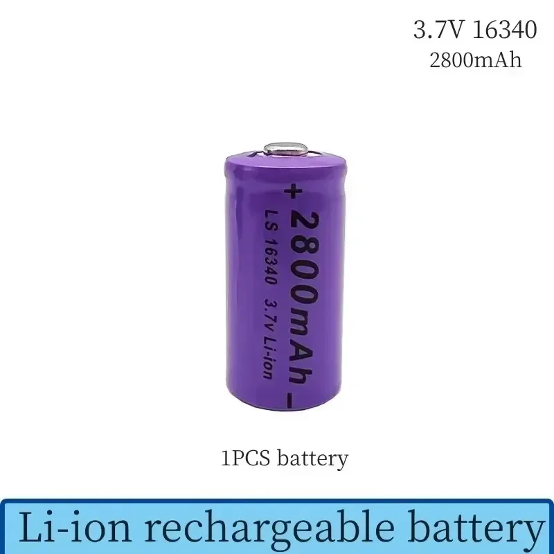 NEW 3.7V 2800mAh lithium-ion 16340 battery+charger CR123A rechargeable battery 3.7V CR123 for laser pen LED flashlight batteries