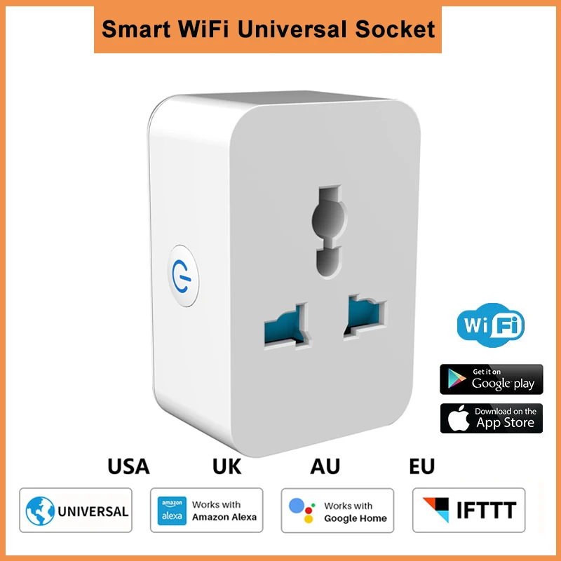 

Tuya WiFi Smart Socket EU US UK AU Timed Multifunctional Conversion Socket 10A Wireless Switch Bluetooth Universal Plug Adaptor