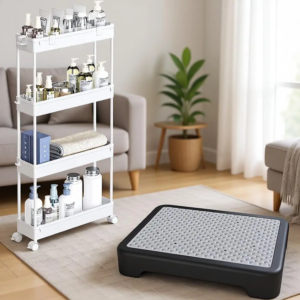 

Узкая тумба-стеллаж и табурет-ступенька