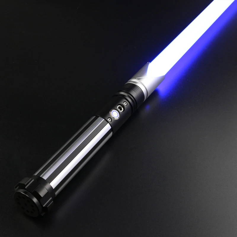 Metal Lightsaber RGB 12 Color Changing Smooth Swing Combat Fight Jedi Saber Sword Laser Blaster Light Gift Toys Cosplay