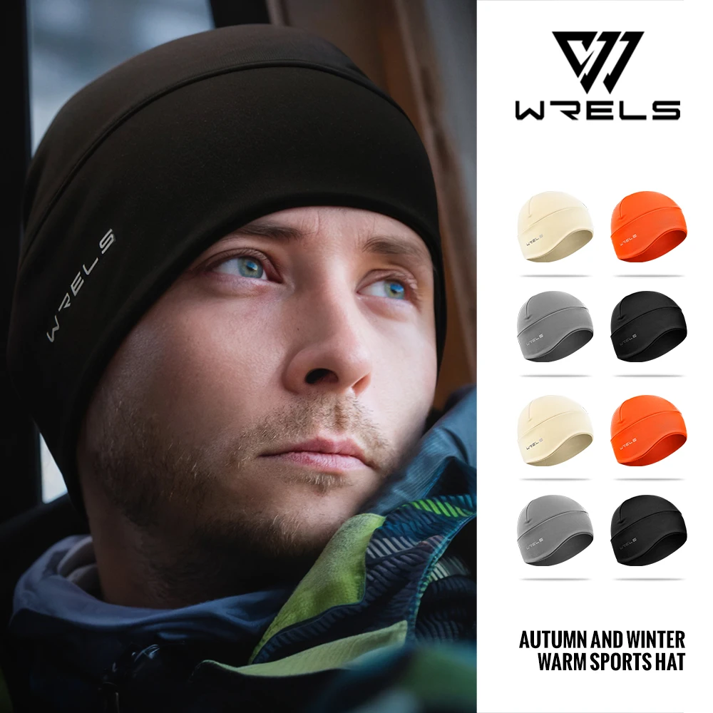 WRELS Berretto invernale da corsa con teschio Berretti leggeri Cappelli aderenti con paraorecchie Sci termico all'aperto Colorato caldo Donna Uomo