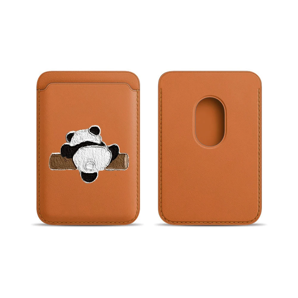 Niedliche Panda-Leder-Kartenhülle für Magnetische Hüllen, Geeignet für alle iPhones, für Magsafe-Kartenhalter, Handy-Rückentasche – Detail 11