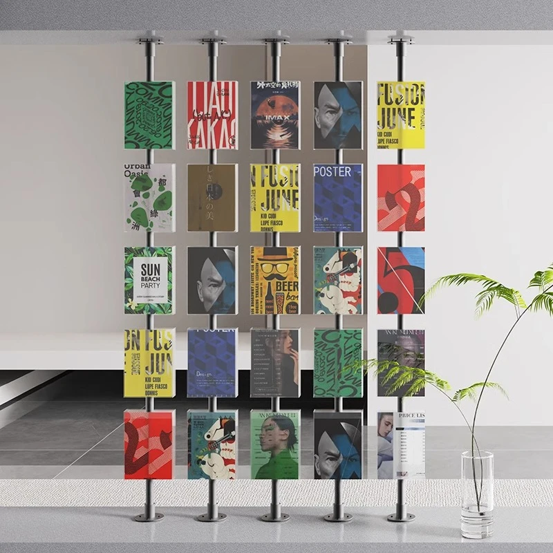 Interactive rotating two sides display flip card culture photo wall partition