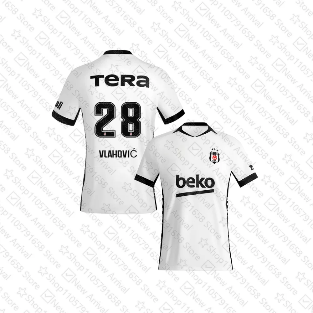 26-27 Dušan Vlahović Leandro Trossard Erwachsenen- und Kinder-Sportbekleidung Beşiktaş JK Schnelltrocknendes Fußballtrikot Herren Damen Heim-Fußball-T-Shirt