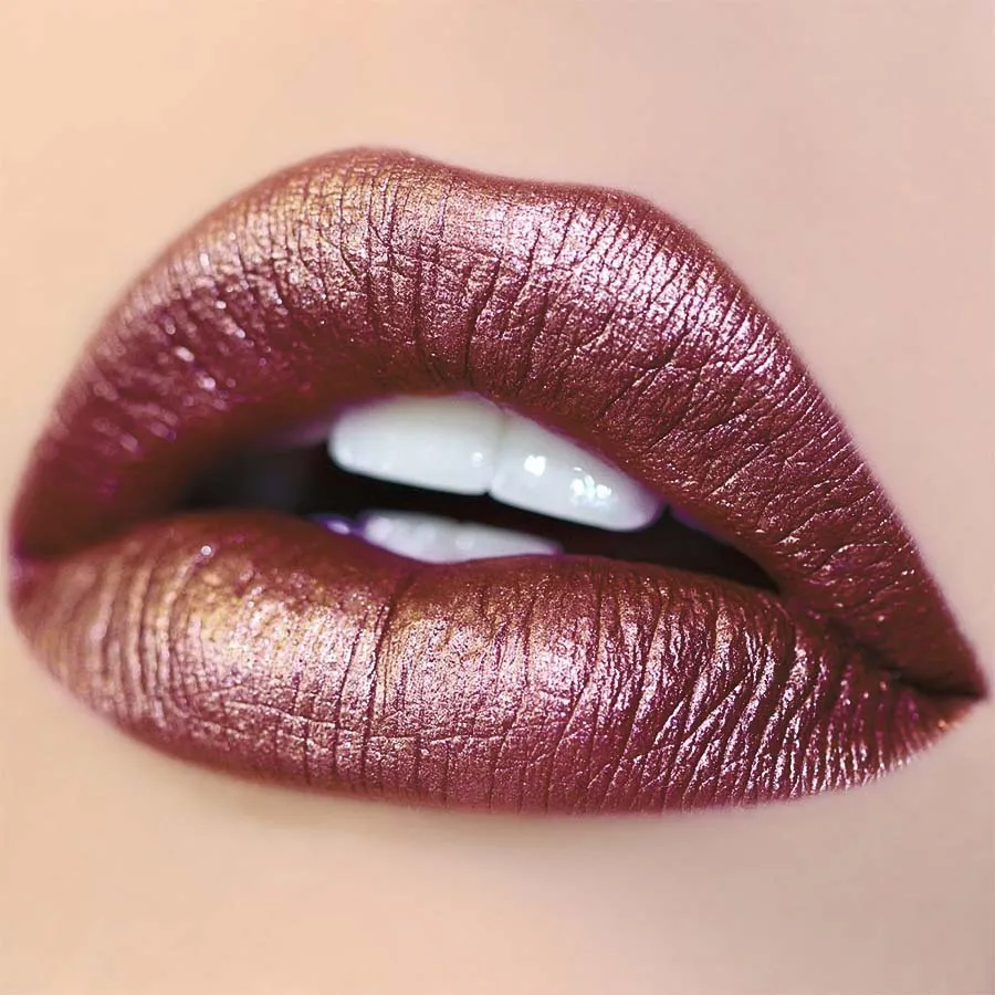 1 PC レッドメタリック口紅長期的なグリッター防水リップ釉薬保湿発光リップティントシマー光沢のあるリップグロスメイク
