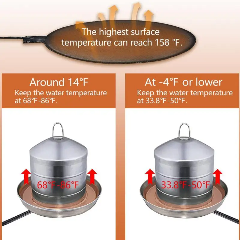 Bird Bath Heater Thermostatically Controlled Outdoors Pond Deicer Winter Water Heater For Birds Chickens Ducks Farm Sink