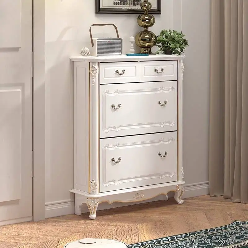 

Natural White Nordic Shoe Cabinet Wooden Modern Space Saving Shoe Rack Entryway Luxury House Zapatera Organizador Furniture Home