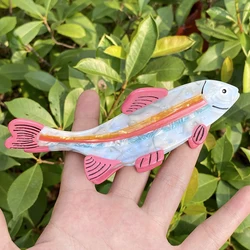 New Contrast Color Acetate Fish Hair Clip Claw For Women Unusual Cartoon Marine Animal Ponytail Barrettes Hair Accessories