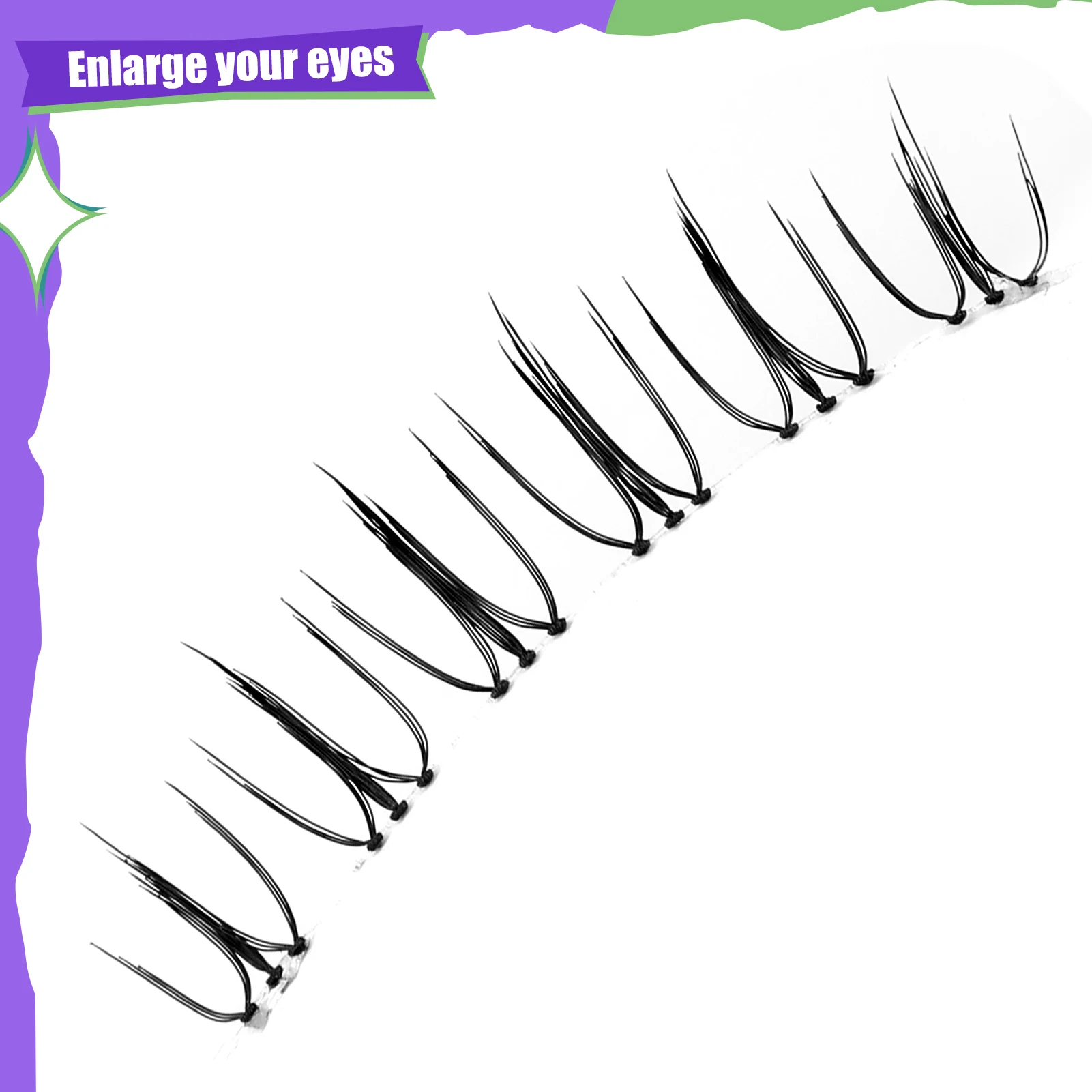 5 pares de pestañas de Manga finas de banda transparente, pestañas postizas de simulación de grupo de niñas para agrandar tus ojos, suministros cosméticos