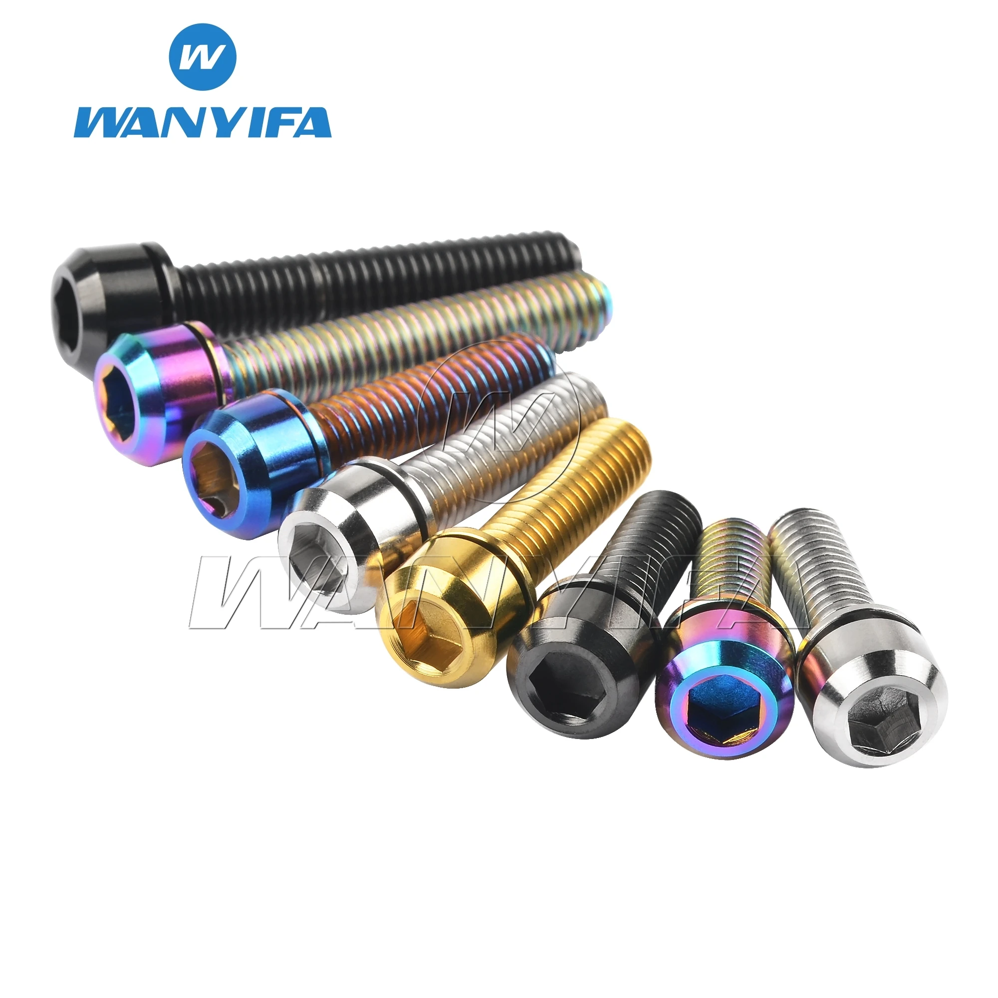 Wanyifa Titanium Bolt M6x16 18 20 25 30 35mm Socket Head with Washers Bicycle Disc Brake Adapter Mount Bicycle Ti Screws