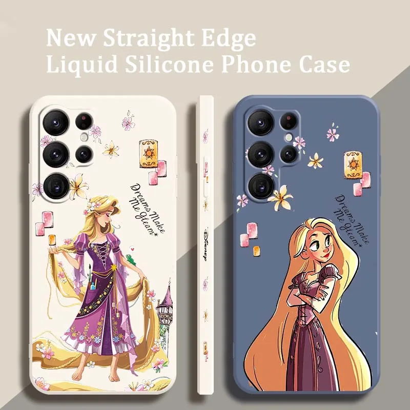

Princess Tangled Rapunzel For Samsung Galaxy S25 S24 S23 S22 S21 S20 Ultra Plus FE 5G Liquid Left Rope Cover Phone Case