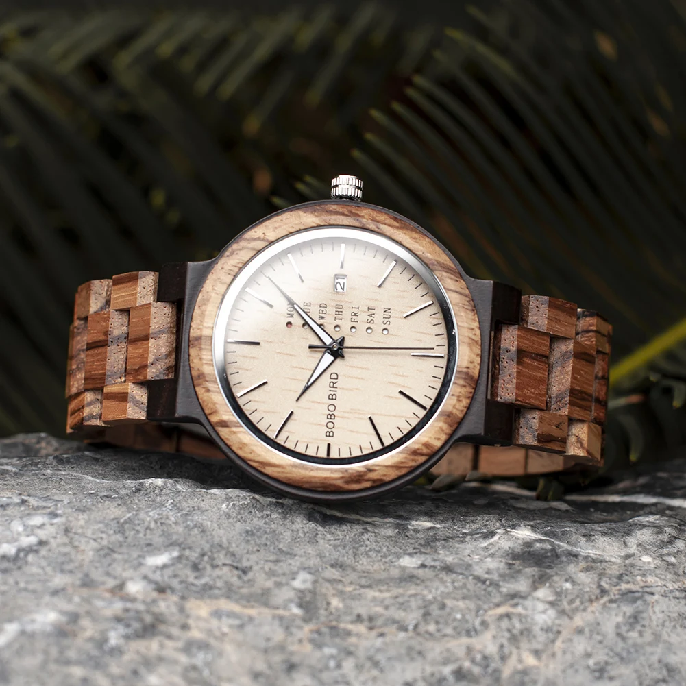 BOBO BIRD Men's Watches Quartz Watch For Men Wooden Wristwatches Male Timepieces Relogio Masculino Customized Gift Dropshipping