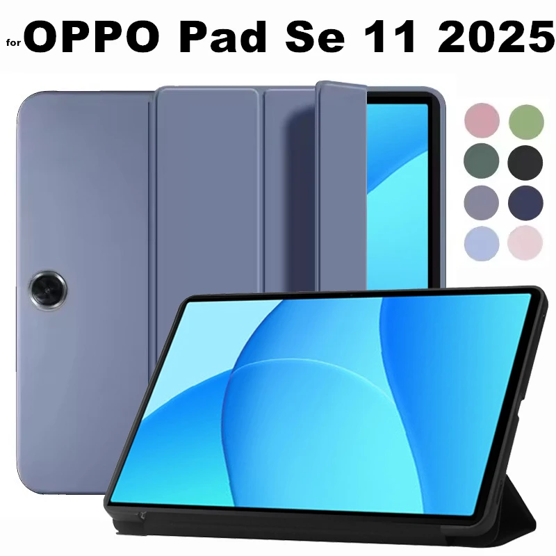 for OPPO Pad Se 11 Inch 2025 Tablet Cover PU Leather Case With Slim Silicon Smart Magnetic Stand Flip Case for OPD2417