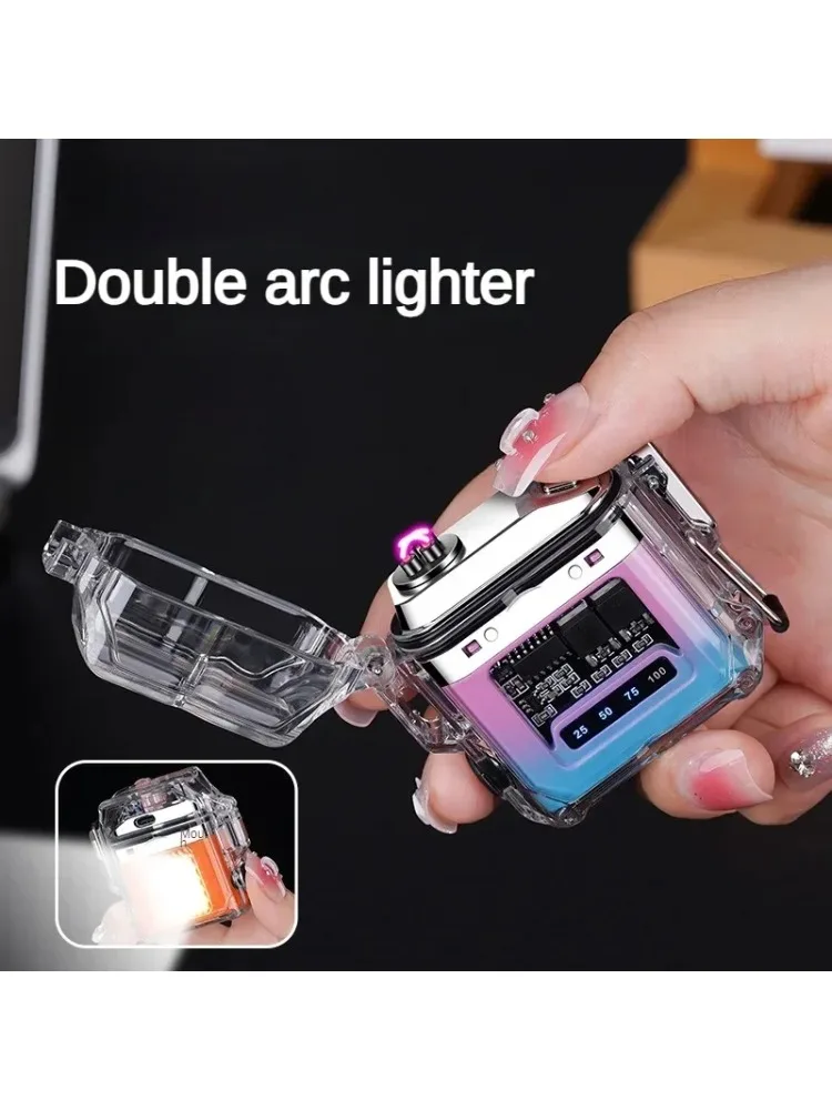 En plein air coupe-vent étanche COB éclairage lumière électrique Arc briquet USB Rechargeable allume-cigare Portable fumer cadeau 1
