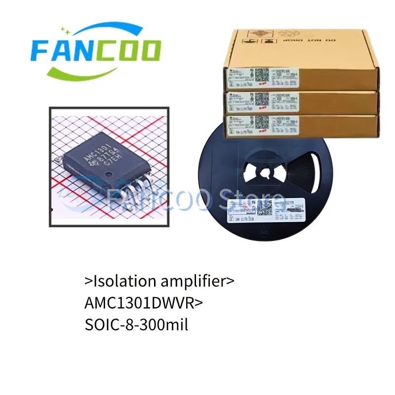 5pcs AMC1301DWVR SOIC-8-300mil  Original marking code AMC1301 sop-8 30uA 50uV