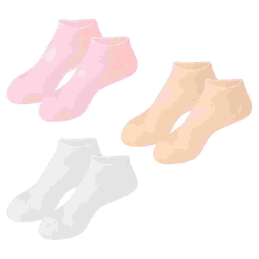 

3 Pairs Pedicure Foot Spa Moisturizing Socks for Women Repairing Peel Anti-cracking Covers Miss