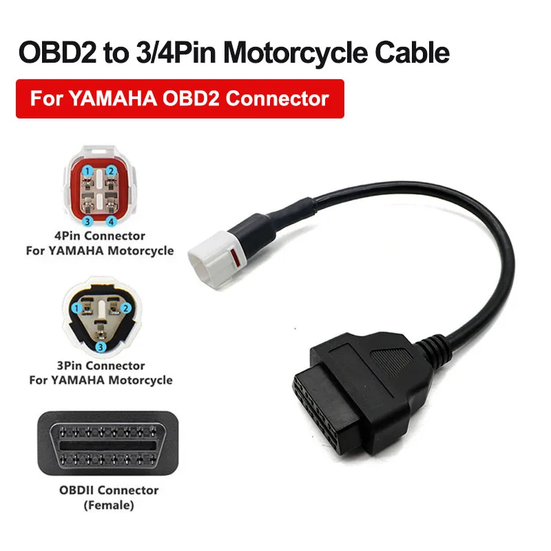 

мотоциклетный диагностический кабель OBD2 для YAMAHA 3-контактный 4-контактный мотоцикл 3- и 4-контактный разъем OBD2 диагностический кабель Адаптер кабеля OBD