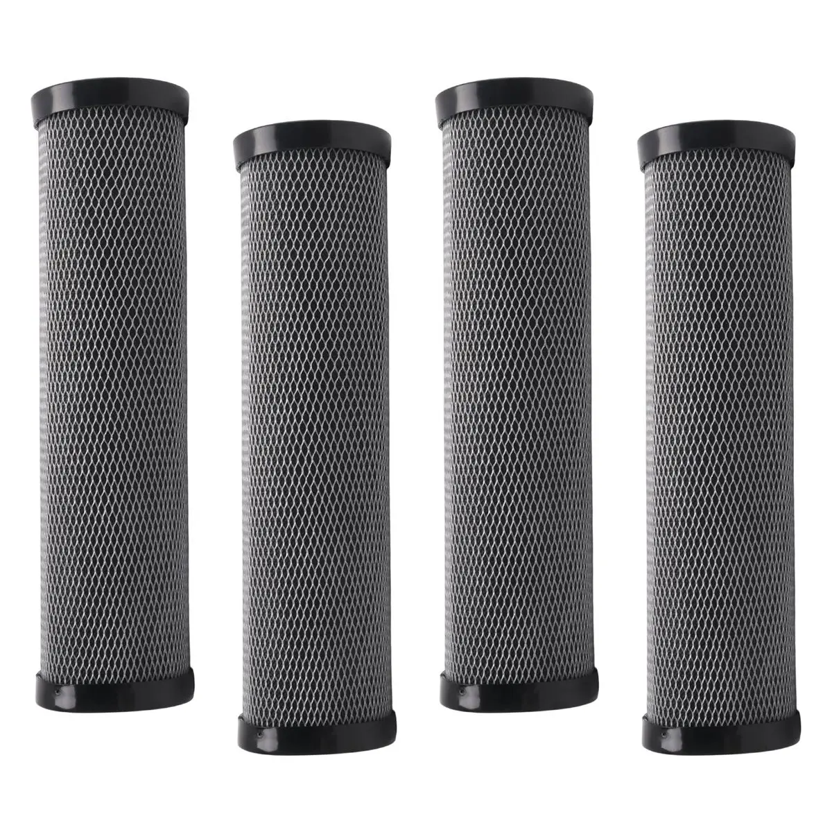

ABLQ 4 шт. Угольный фильтр для воды 10 дюймов, стандартный, для всего дома, с угольным покрытием, для удаления осадка, вкуса и запаха, сменный фильтр
