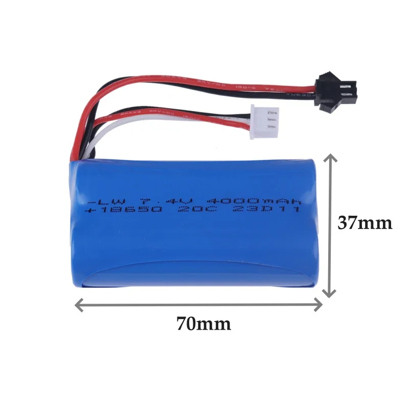 SM 7.4V 4000mAh 18650 Li-ion Battery for WPL MN99S D90 U12A S033g Q1 H101 Parts 7.4V Battery Rc Boats Cars Tanks Drones Parts