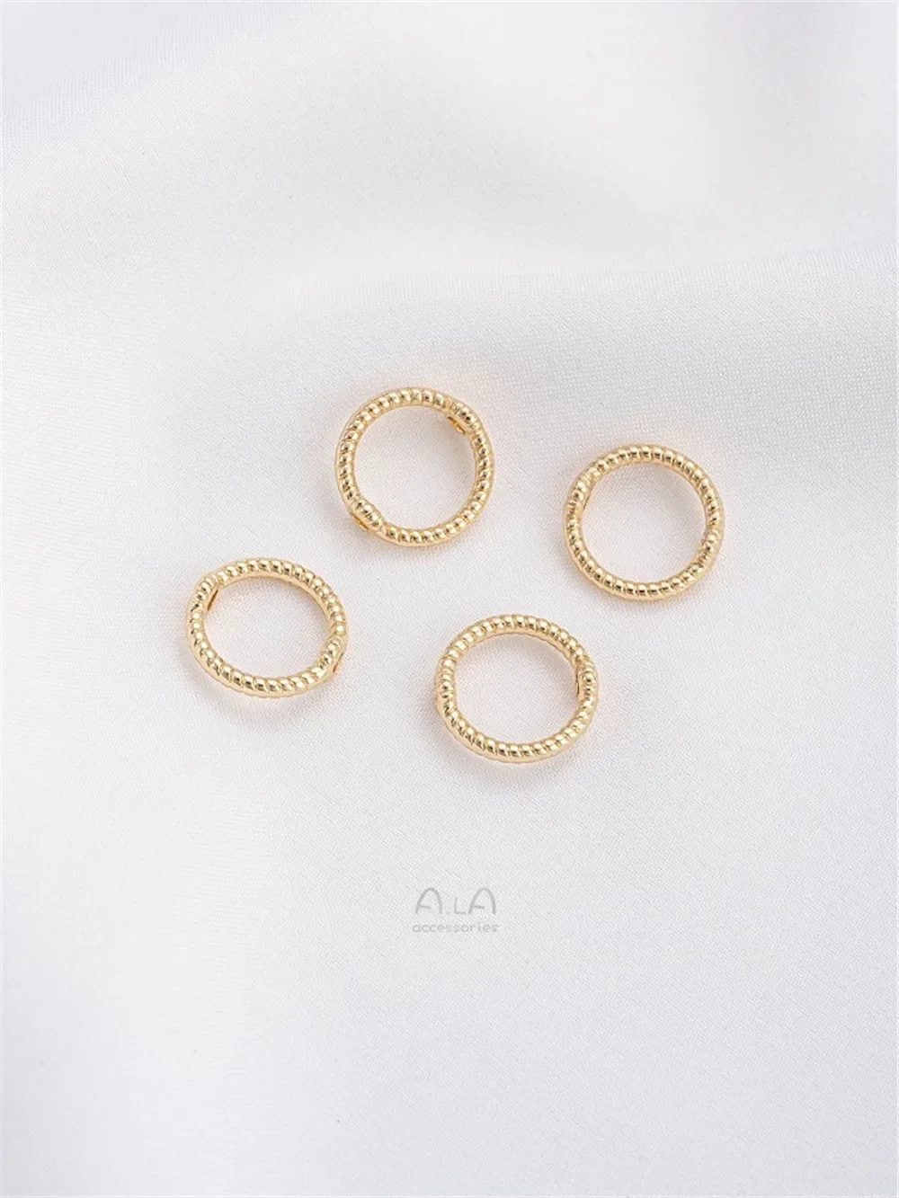 14K الذهب الملتوية حبة مجموعة مع على شكل قلب حبة حلقة اليدوية سوار ذاتي الصنع مجوهرات حبة فصل اكسسوارات K031