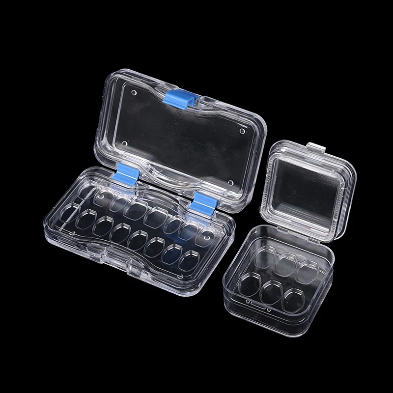 Transparent Dental Tooth Box With Inside Membrane Plastic Implant Tooth Storage Box For Denture Retainer Orthodontic Brace
