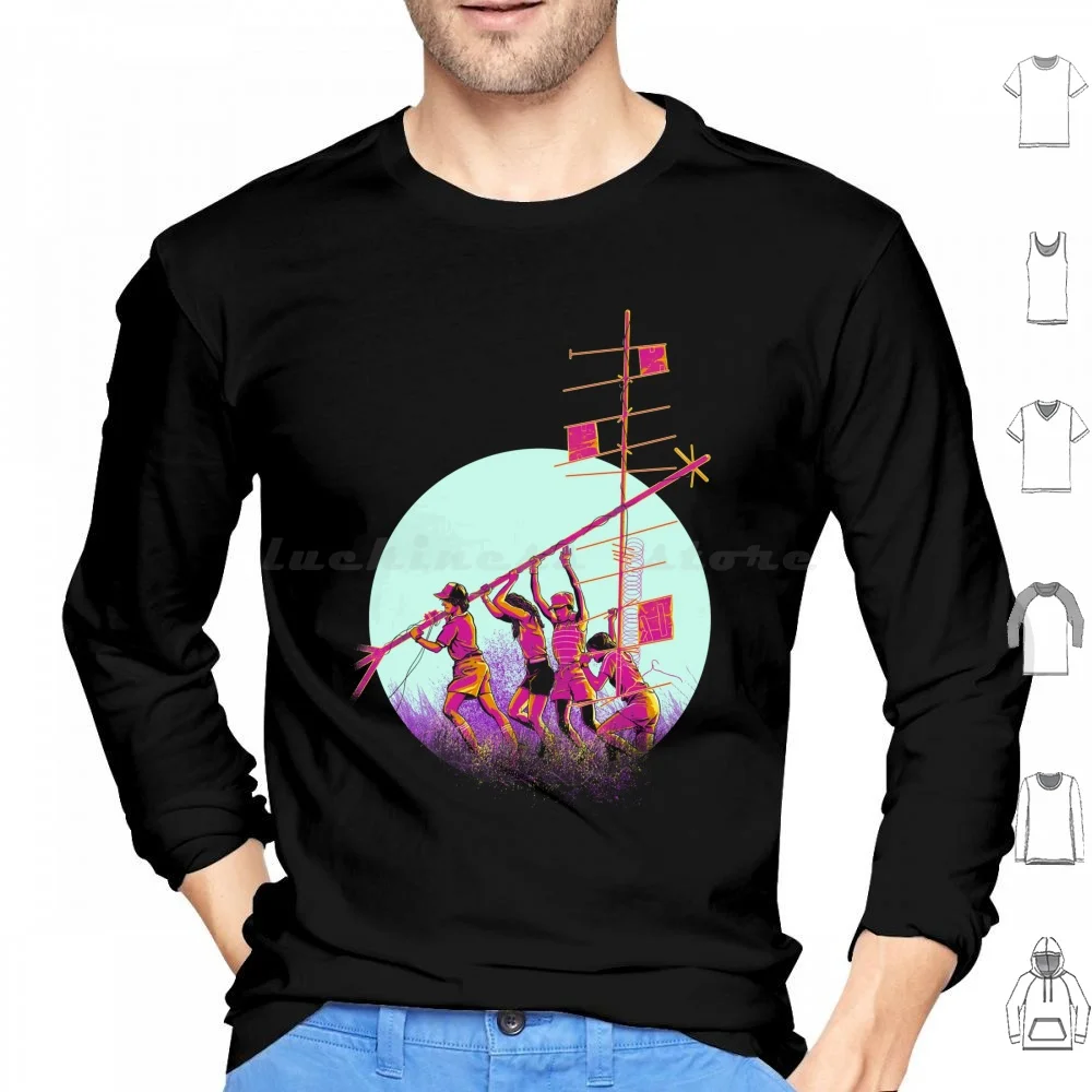 Cerebro Radio Tower Hoodie cotton Long Sleeve 3 Raising The Antenna On Hawkins Hawkins Eleven Dustin Netflix Arcade