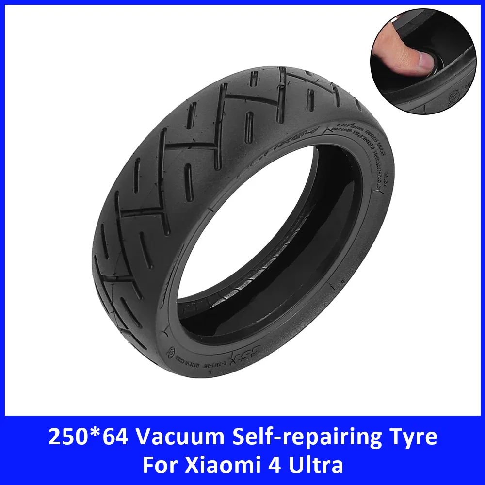 10インチ250-64真空自己修復タイヤ、xiaomi-4-ultra電動スクーターアクセサリー用、自己修復接着剤タイヤ、シティロードタイヤ
